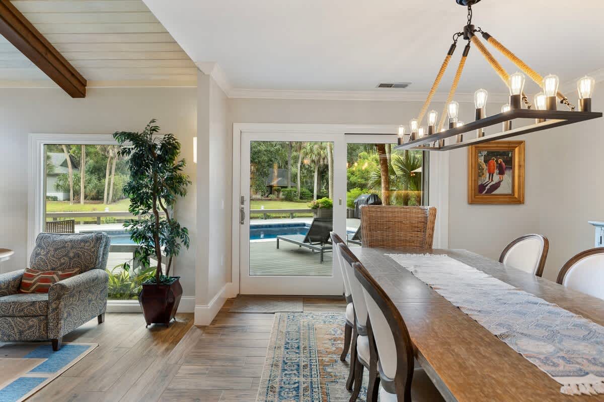 Dining Area off Living Room with Seating for 8