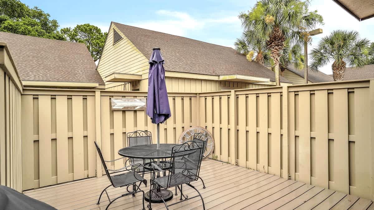 Private Patio with Seating and Grill