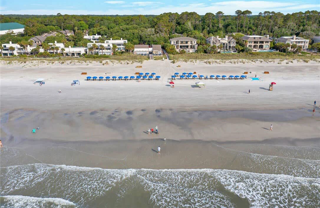 Aerial View of Beach at Palmetto Dunes