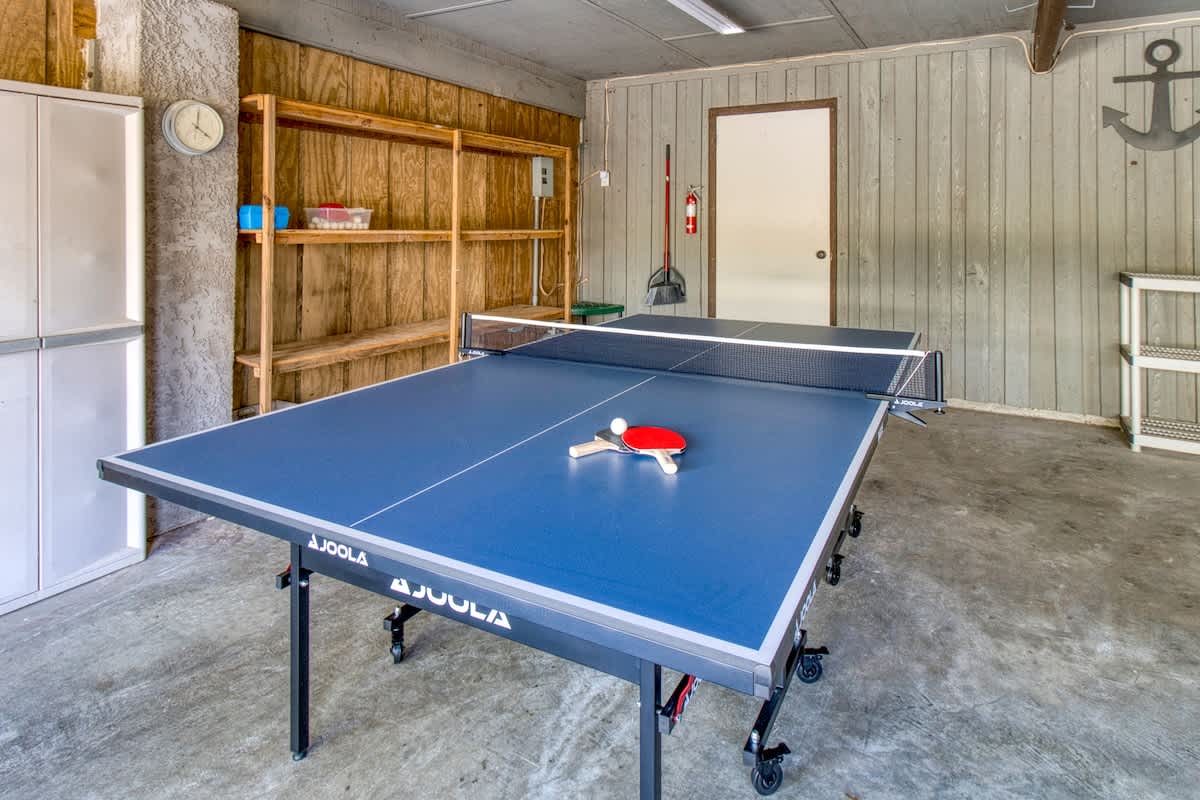 Ping Pong Table in Garage