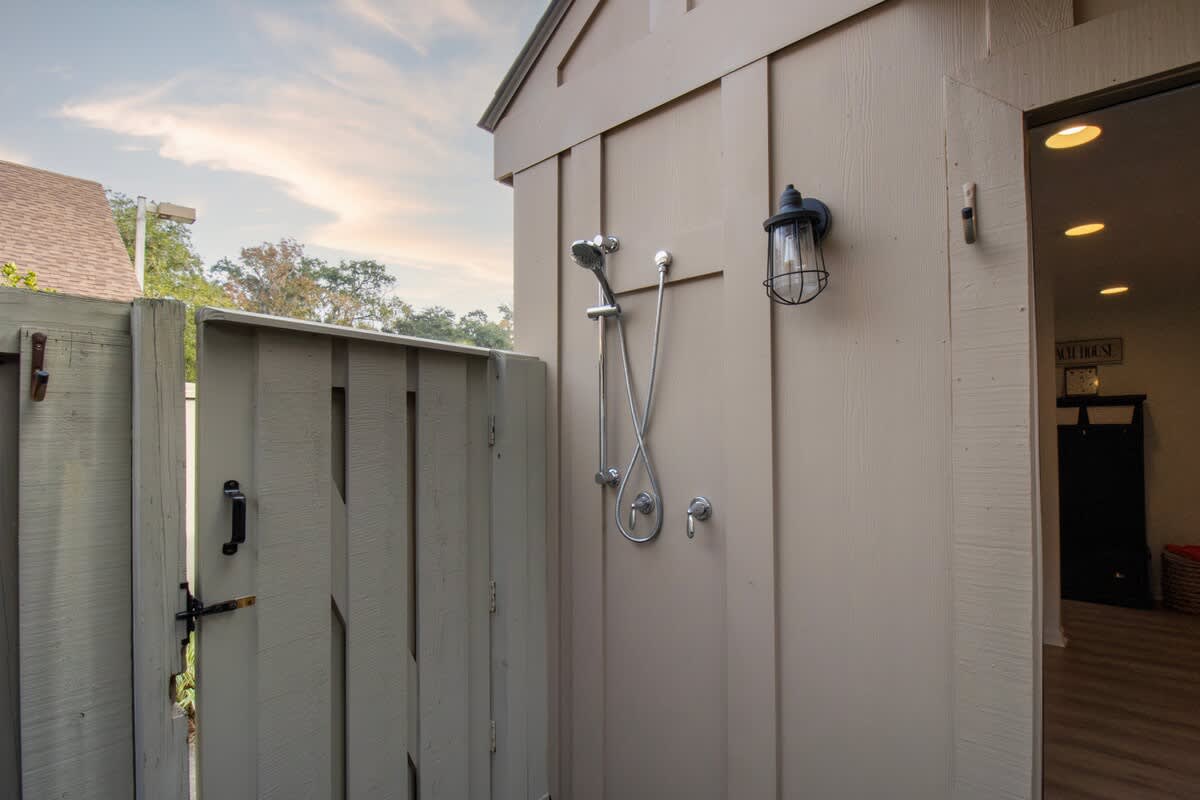 Outdoor Shower in Storage Area