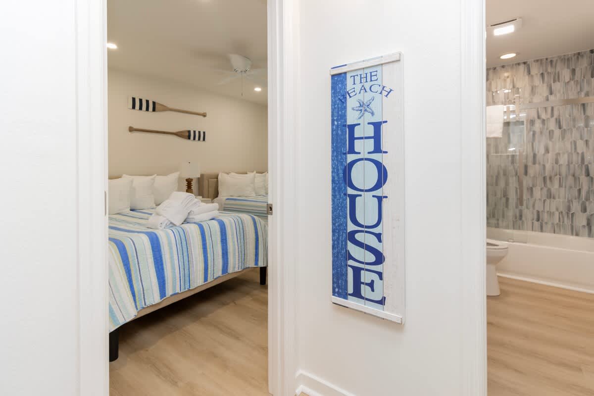 View of Hallway to Guest Beds and Bathroom