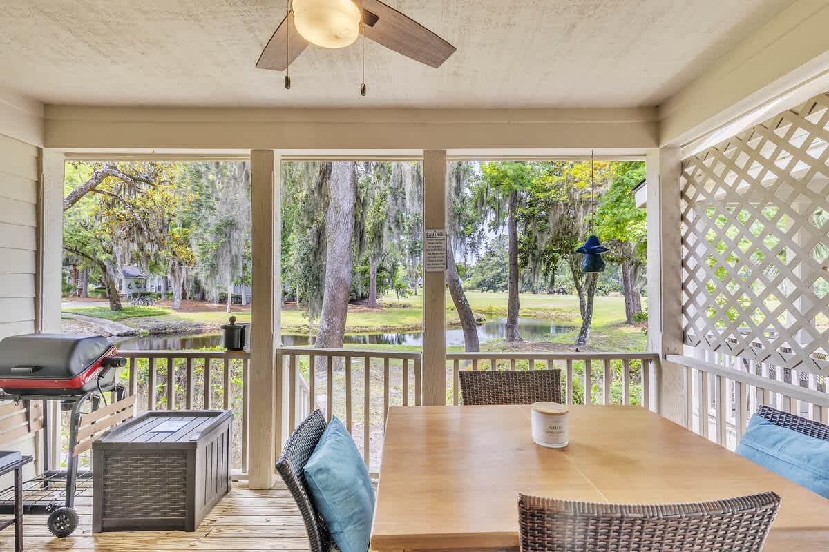 Private Patio Overlooking Shipyard Golf Course