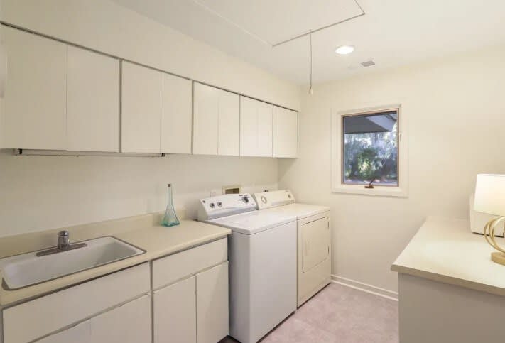 Full-size washer and dryer with additional storage