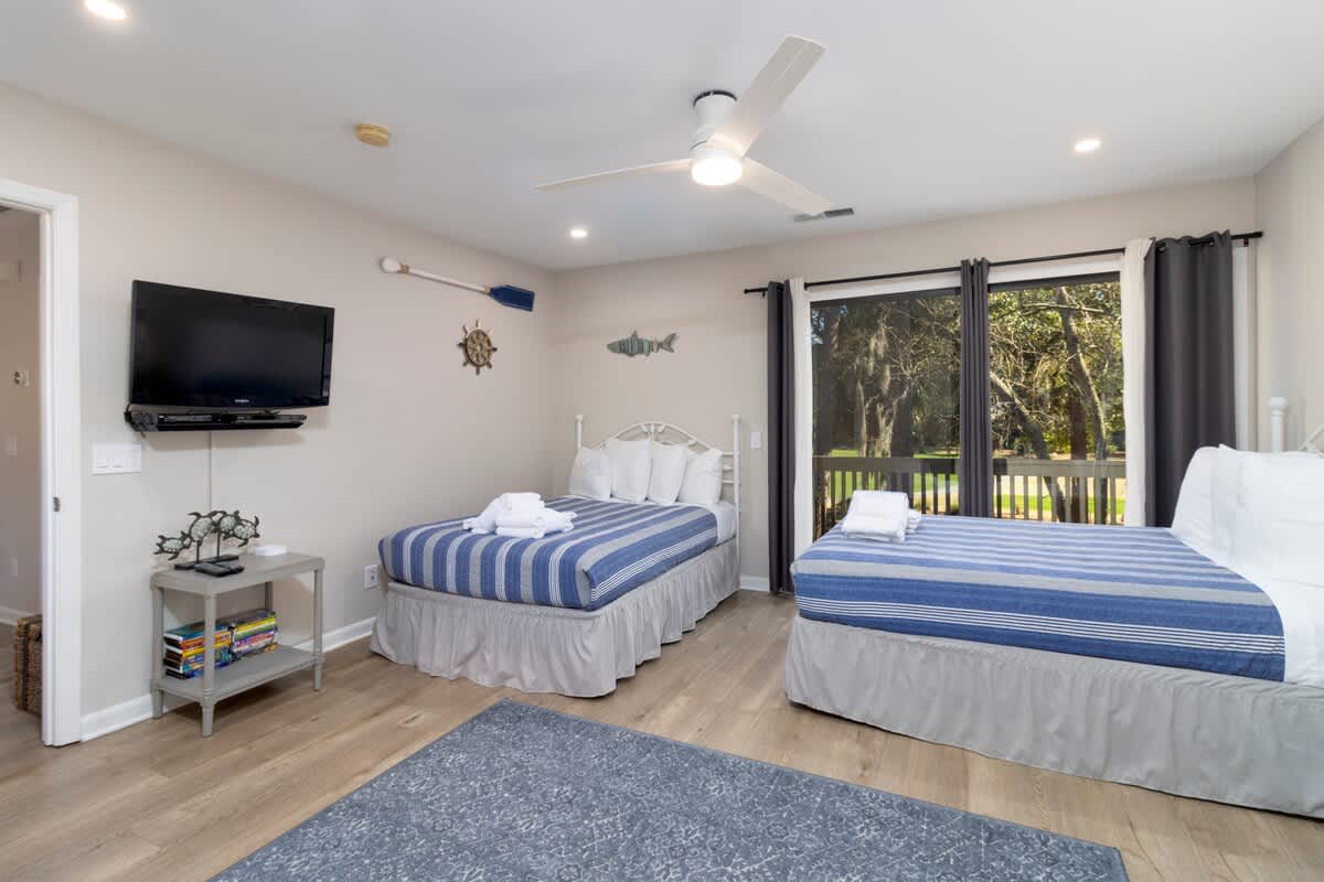 Guest Bedroom with Full Beds and Twin Bunk Bed