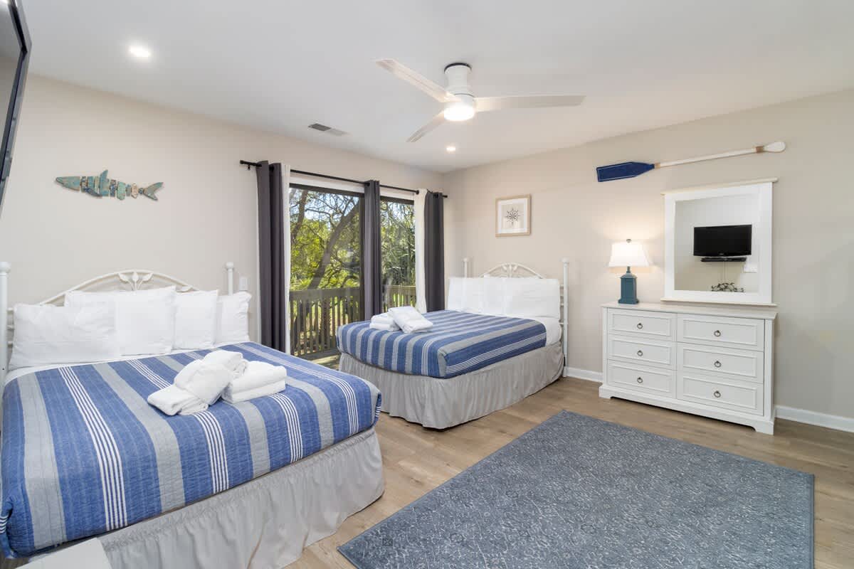 Guest Bedroom with Full Beds and Twin Bunk Bed