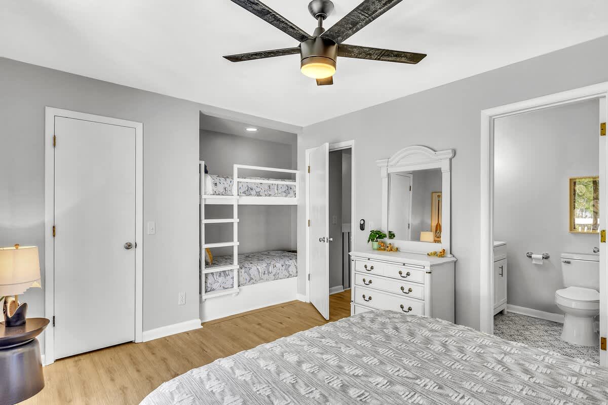 Guest Bedroom with Queen, Bunk Bed, and En-Suite Bathroom