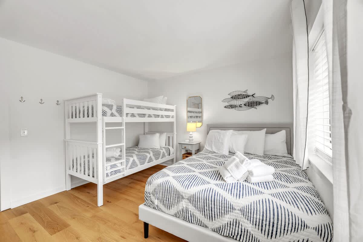 Guest Bedroom with Queen and Twin Bunk Bed