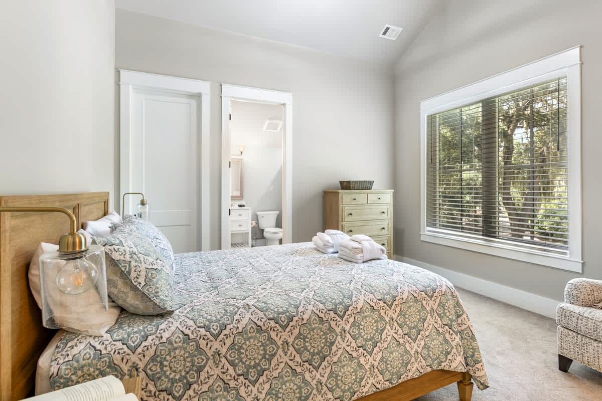 Guest Bedroom on Second Floor with Queen Bed and En-Suite Bathroom