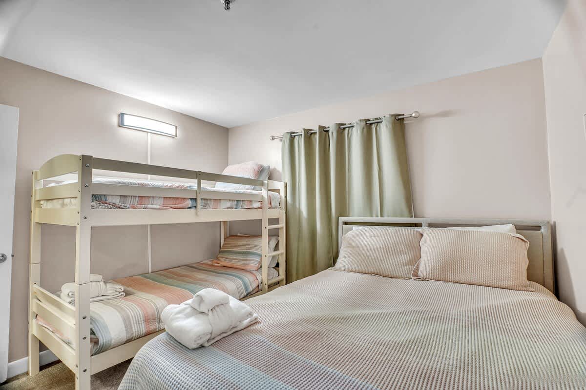 Guest Bedroom with Queen and Twin Bunk