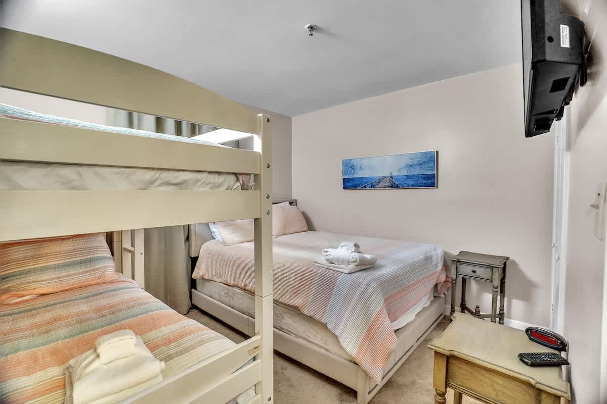Guest Bedroom with Queen and Twin Bunk