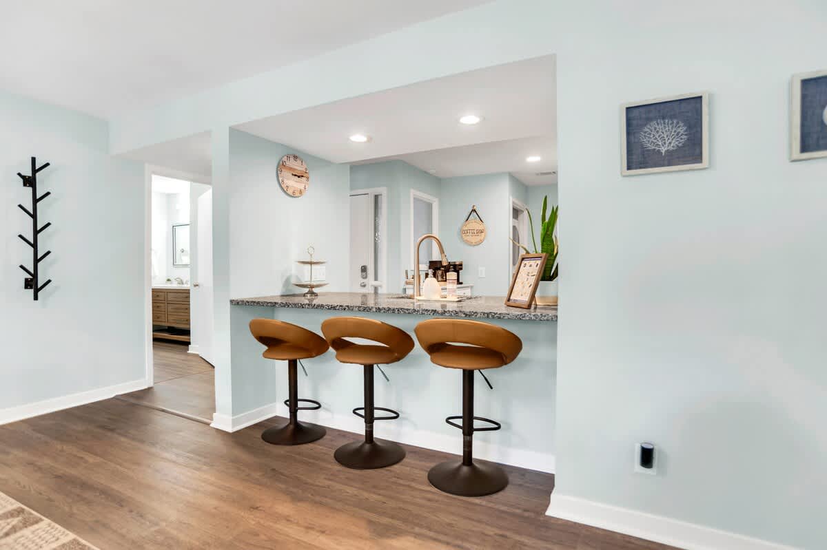 Entrance of Villa with Breakfast Bar and Kitchen