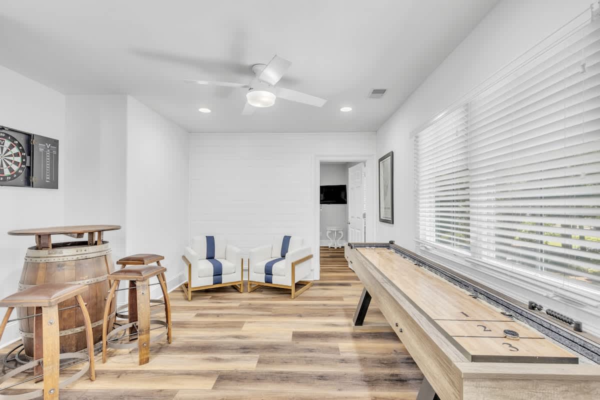 Landing with Seating and Shuffleboard Table (Dartboard not for guest use)