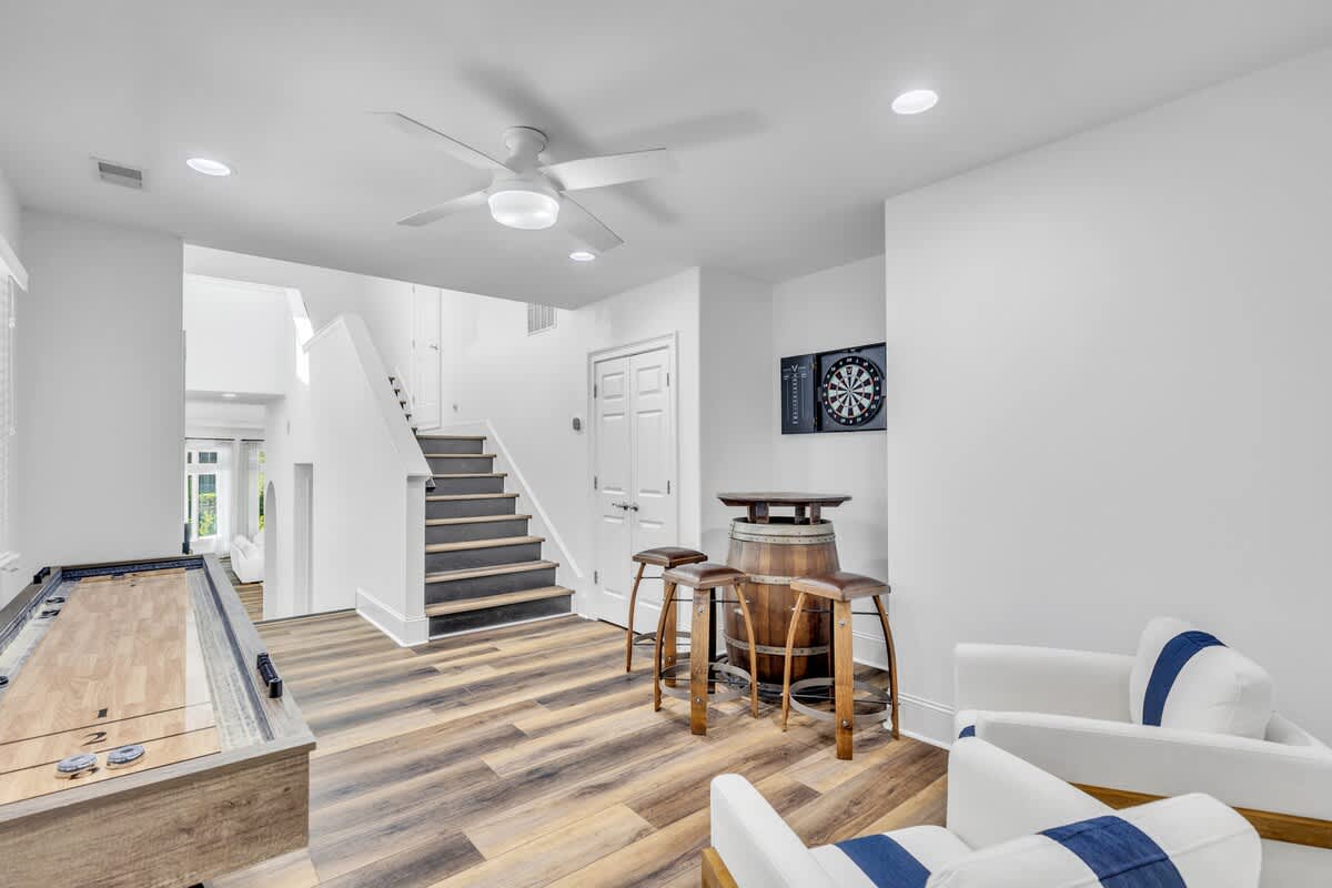 Landing with Seating and Shuffleboard Table (Dartboard not for guest use)