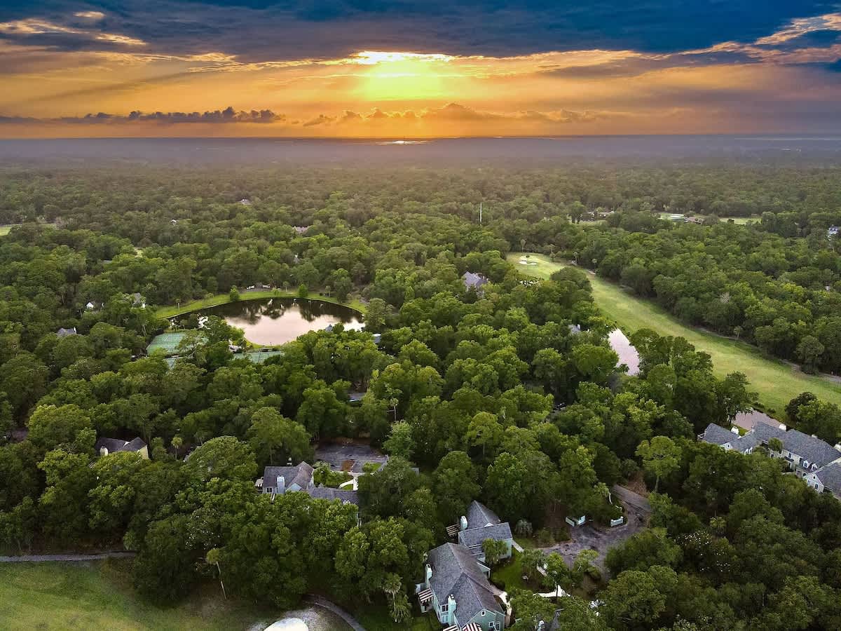 Aerial View over Villas