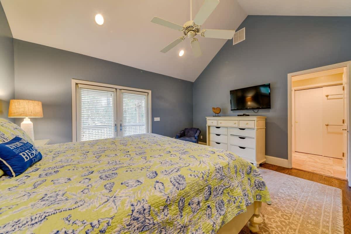 2nd Floor Primary Suite with King Bed and Deck Access