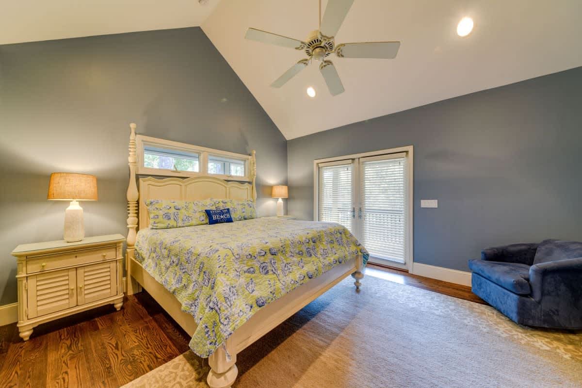 2nd Floor Primary Suite with King Bed and Deck Access