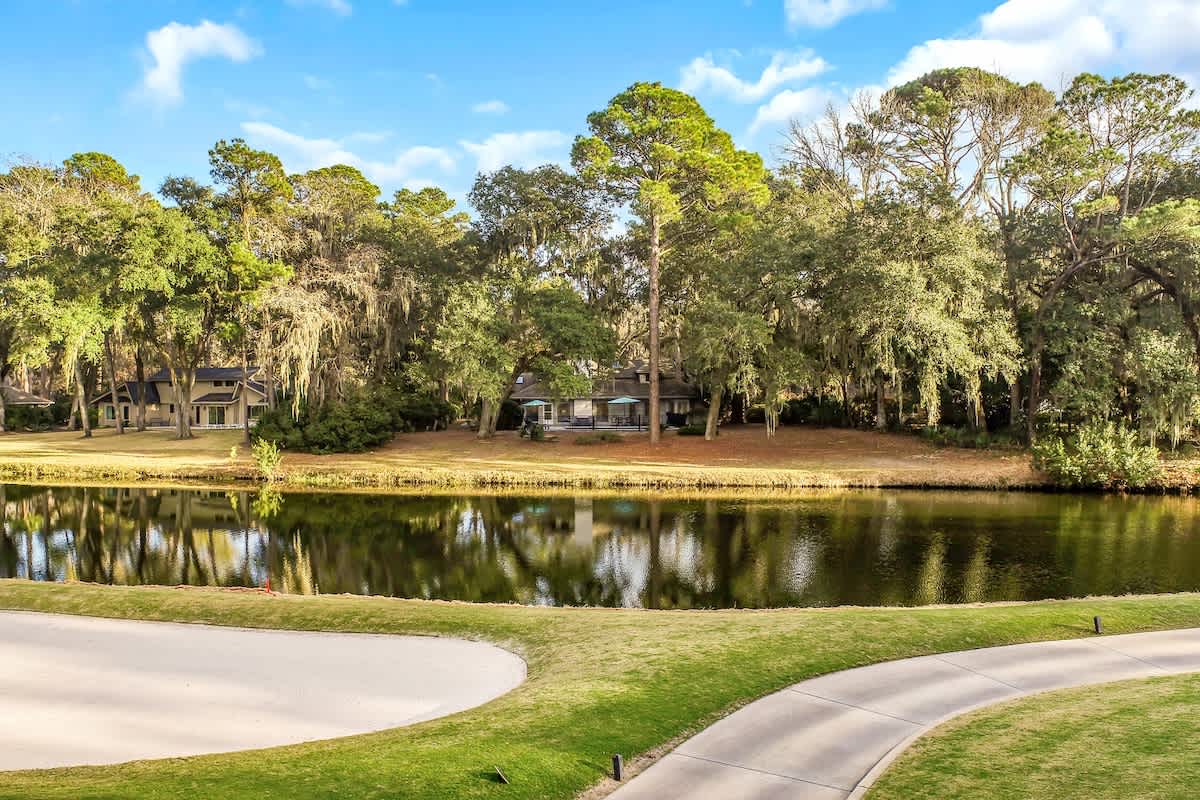 View of lakeside property across from golf course!