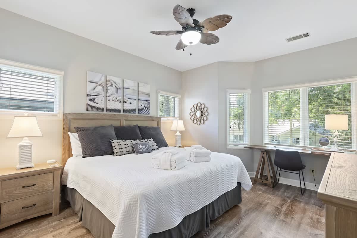 Drift off peacefully in your master suite, where soft linens and warm lighting create the perfect retreat after your adventures.