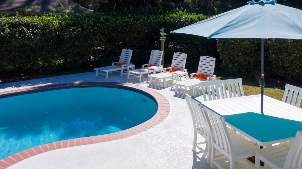 Secluded Pool Area with Private Grill