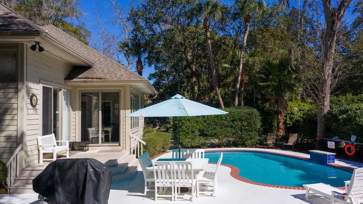 Secluded Pool Area with Private Grill