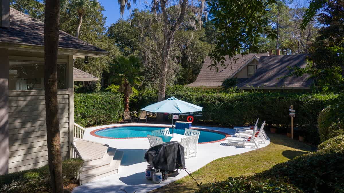 Secluded Pool Area with Private Grill