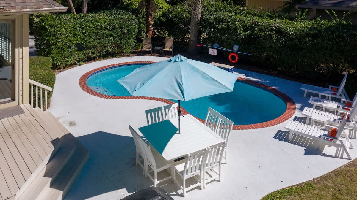 Secluded Pool Area with Private Grill