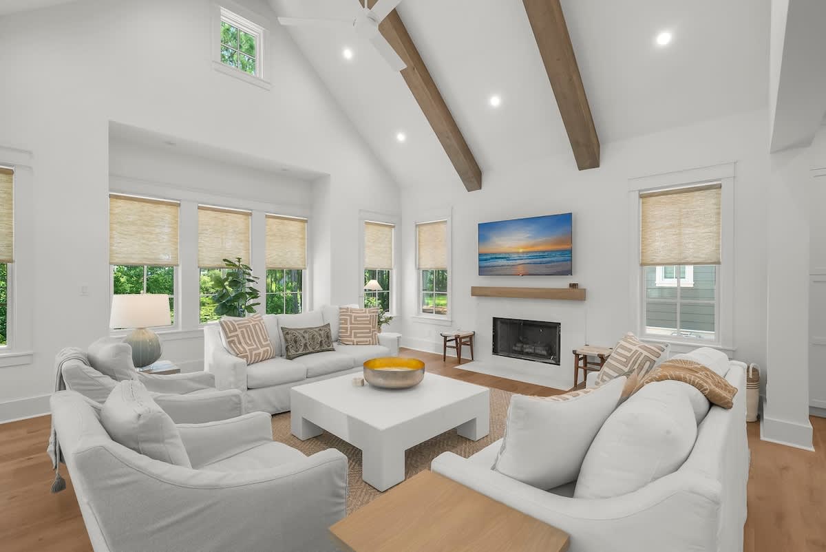 Home features multiple spacious seating areas.