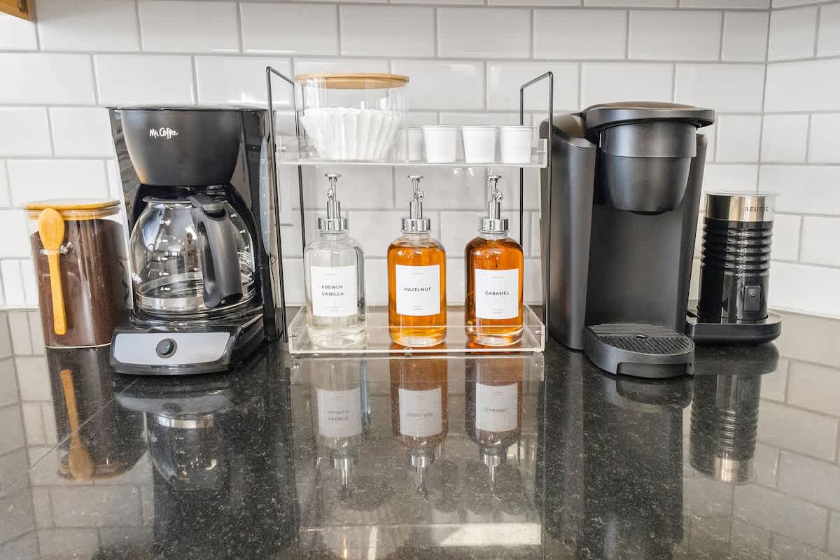 Test your barista talents at the coffee bar.