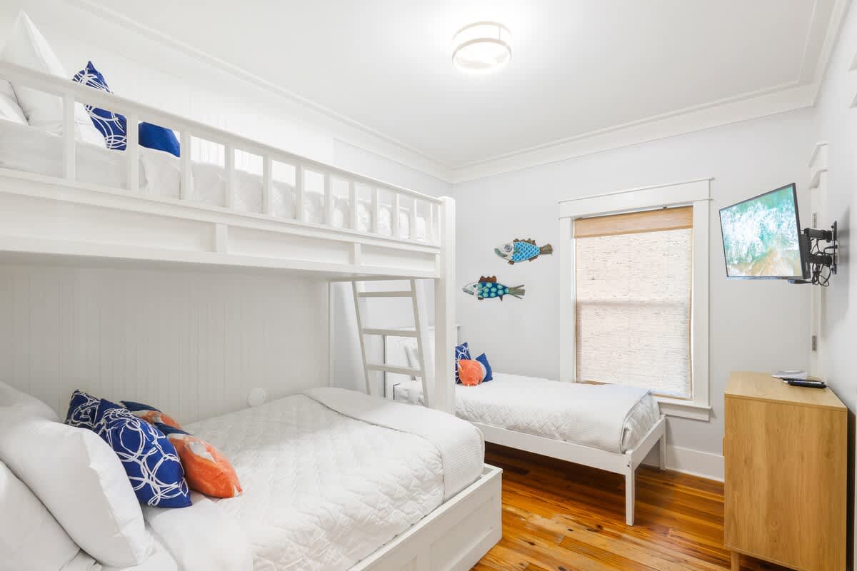 Bedroom #3 features (1) twin over full bunk and (1) twin bed.