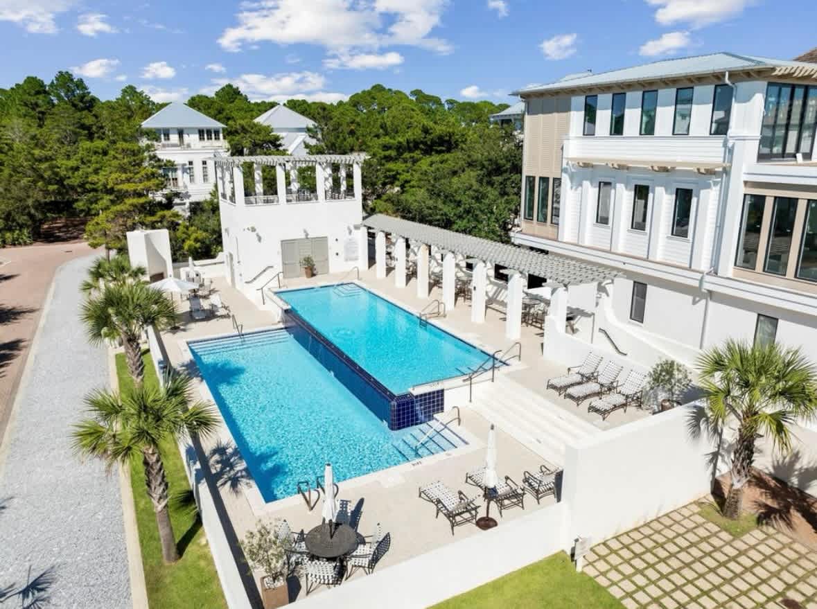 Beautiful two tier community pool.