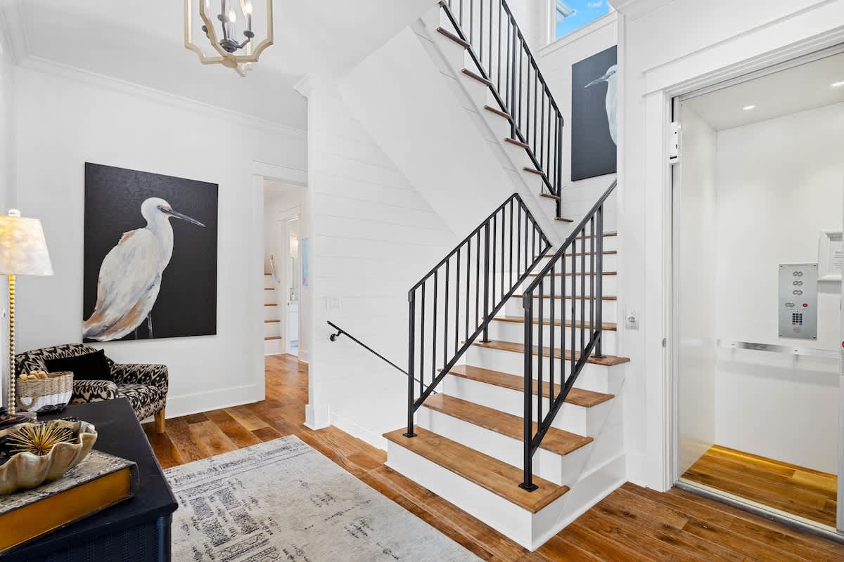 Home features an elevator that services each floor.