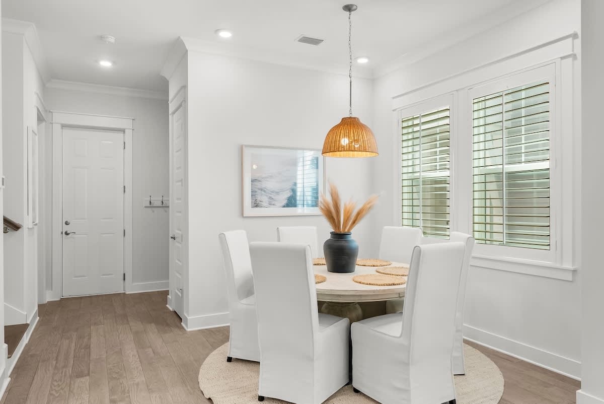 Dining room table with seating for 6.