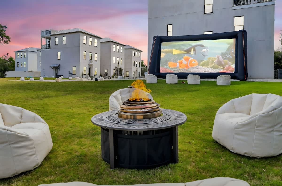 Movie nights around the fire for a special night!