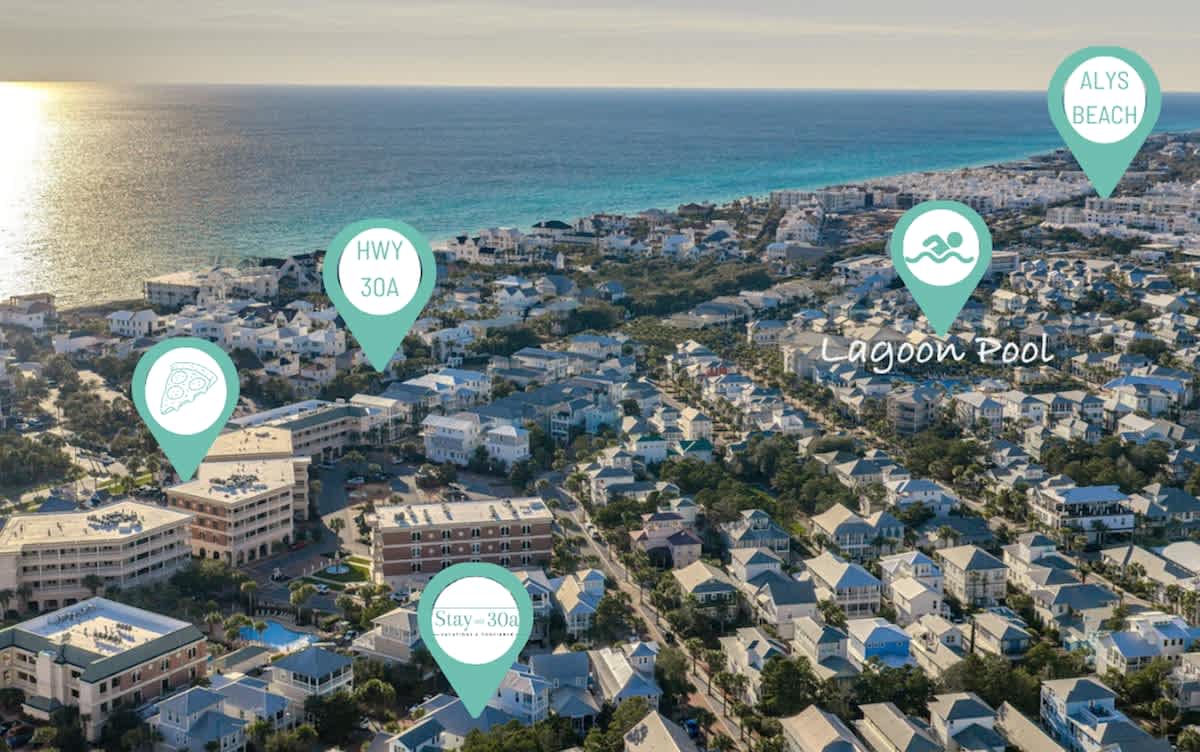 Ideally positioned within walking distance to Hwy 30A, restaurants, and the community pool.