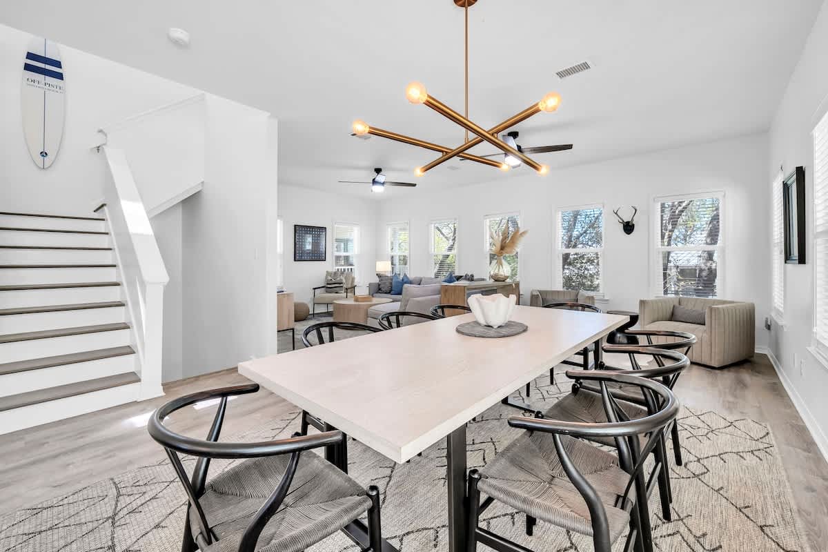 Open concept living and dining