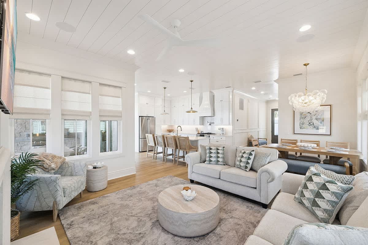 Open concept living and dining