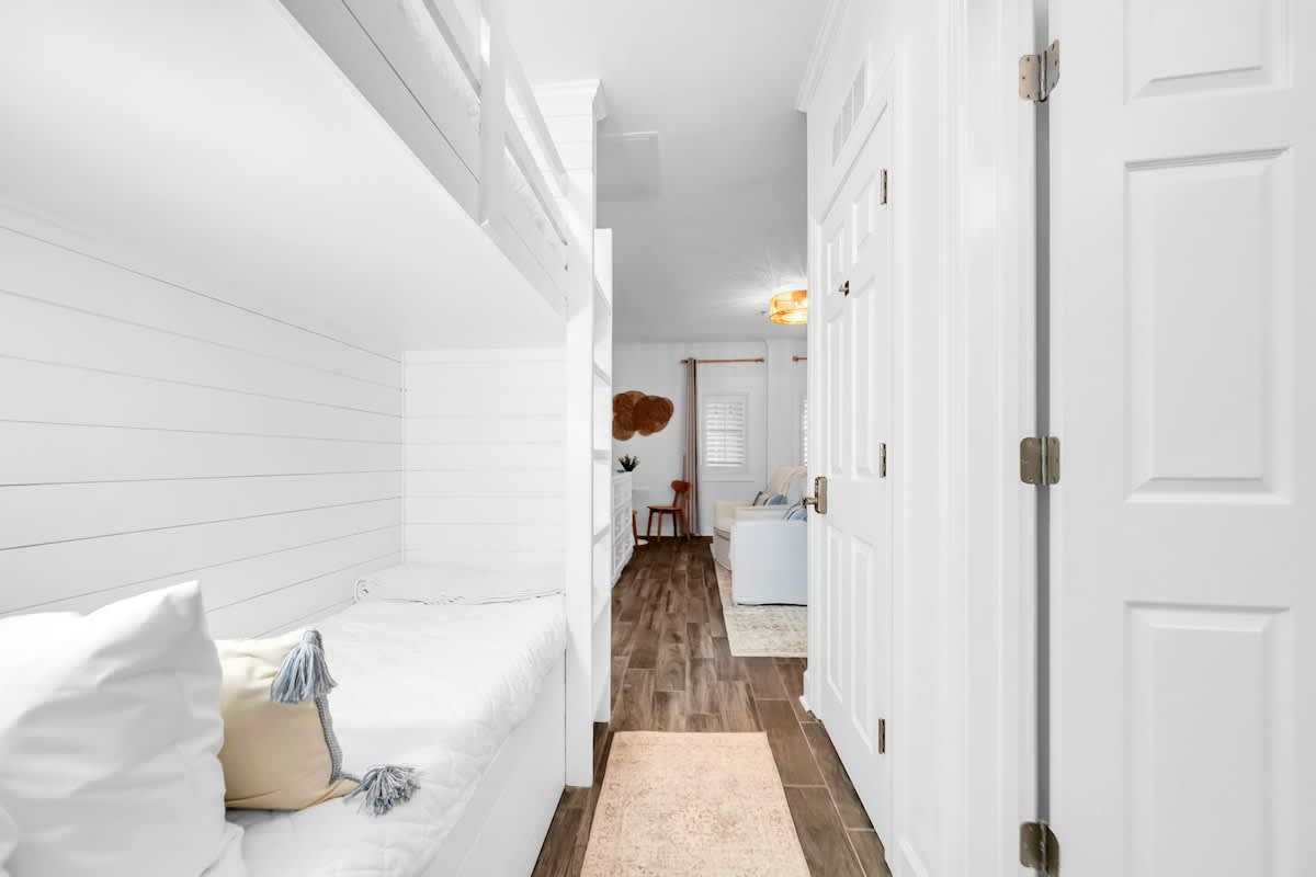 Studio features two built-in twin bunks