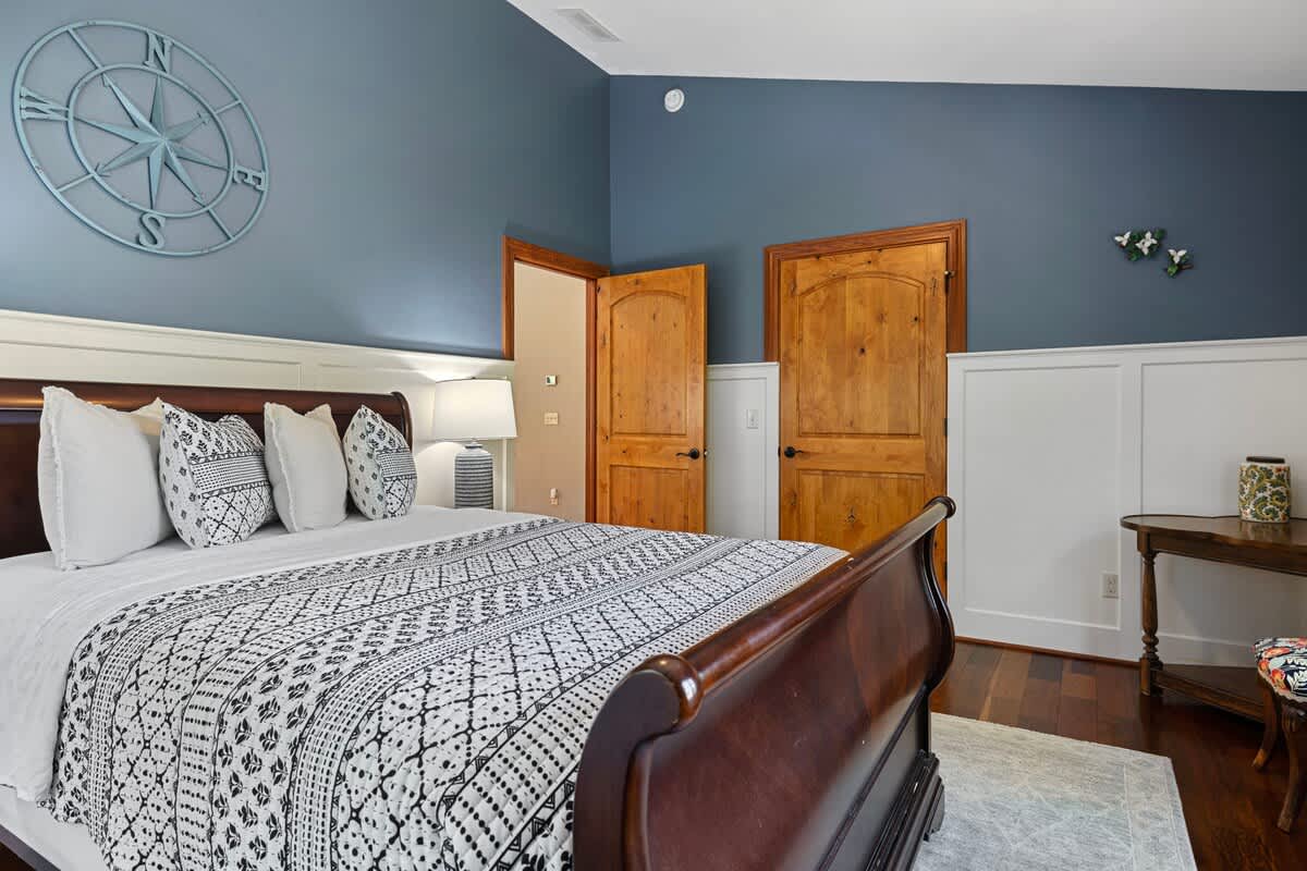 Bedroom 3 is on the upper level & has a king-size bed