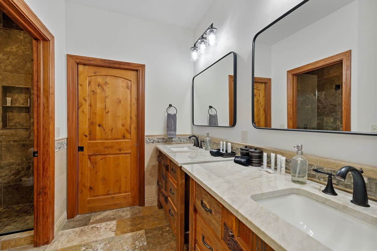 Couples love having double sinks when getting ready in the mornings.
