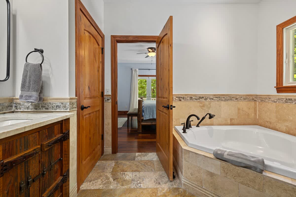 Indulge in a warm bath after a day of local activities and adventure.