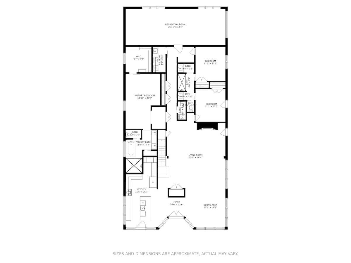 1st Floor Layout of Black Door Bungalow