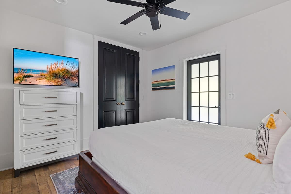 Every bedroom is styled with luxury linens, furnishings, and a Smart TV.