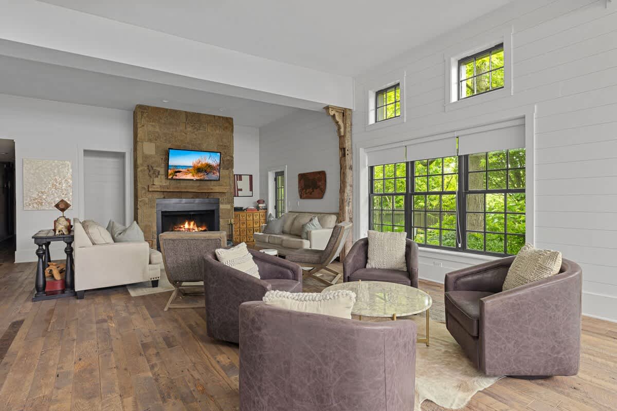 Several seating areas are thoughtfully arranged for entertaining at its finest.