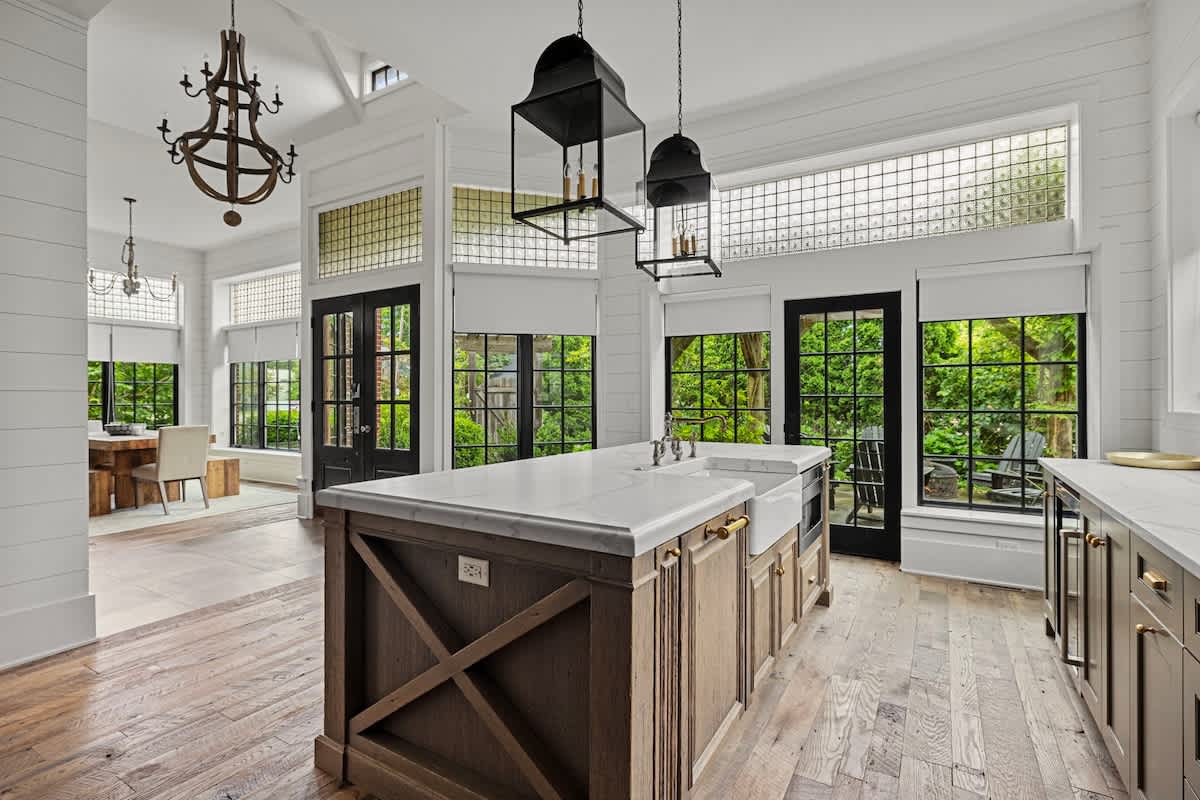 The open design kitchen is inviting. Anyone up for some tasty morning coffee?