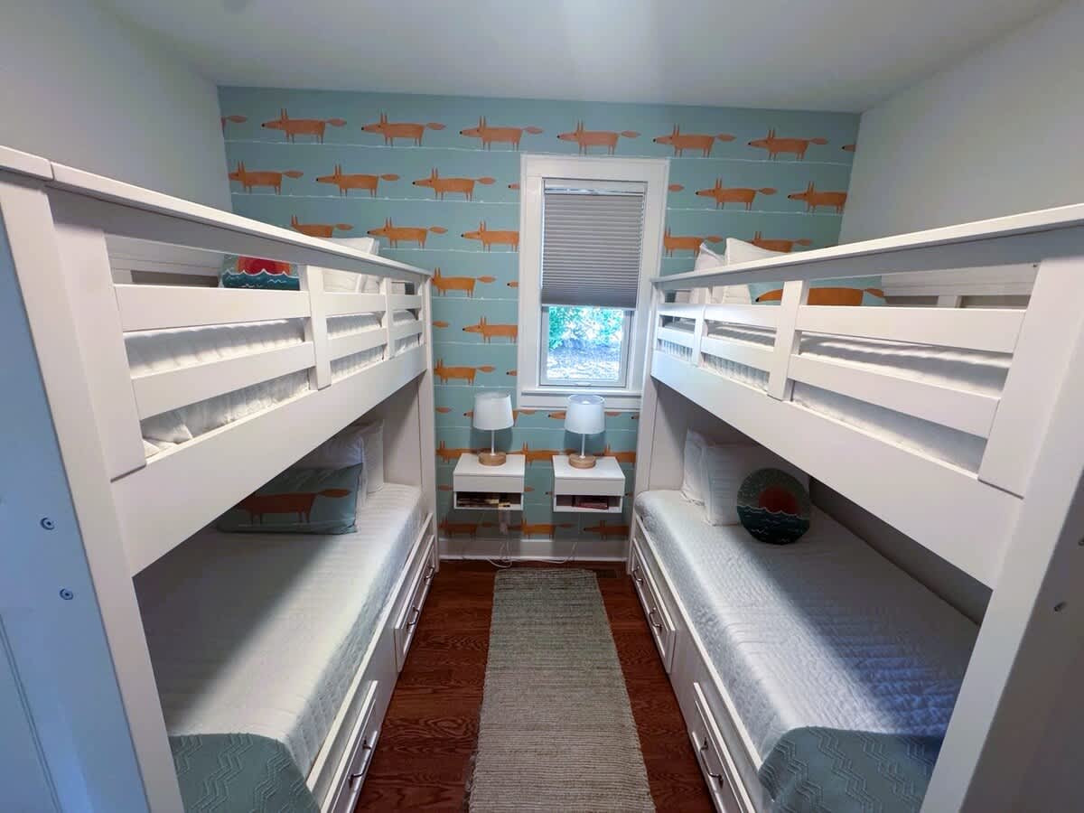 Bedroom 4 is on the lower level & has 2 twin-size bunkbeds.