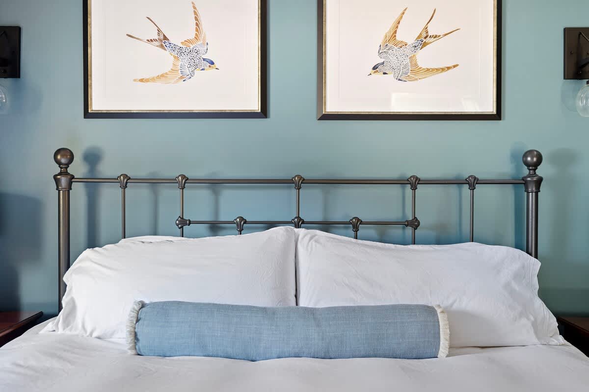 Bedroom 2 is on the lower level & has a queen-size bed.