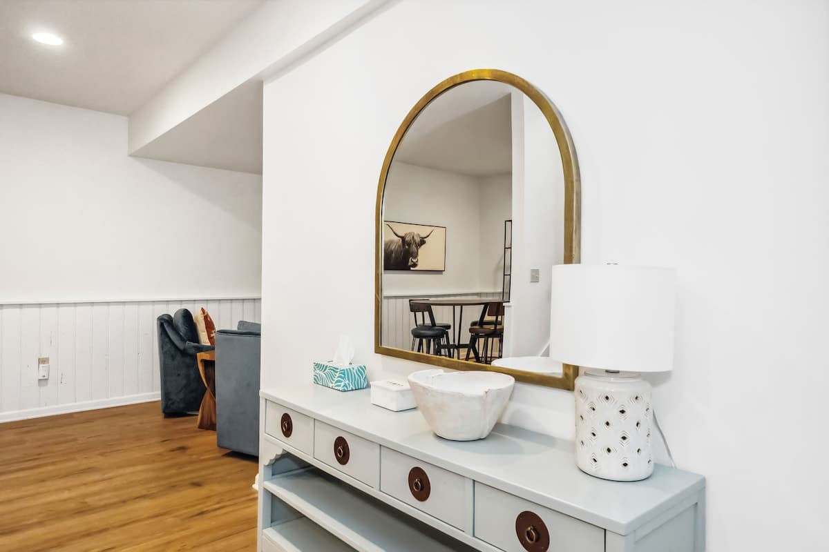 Golden glow and curated style to greet your stay.