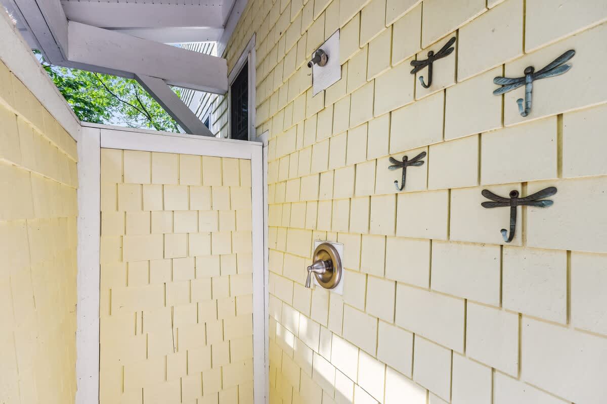 Rinse off under the sun in this breezy outdoor shower.