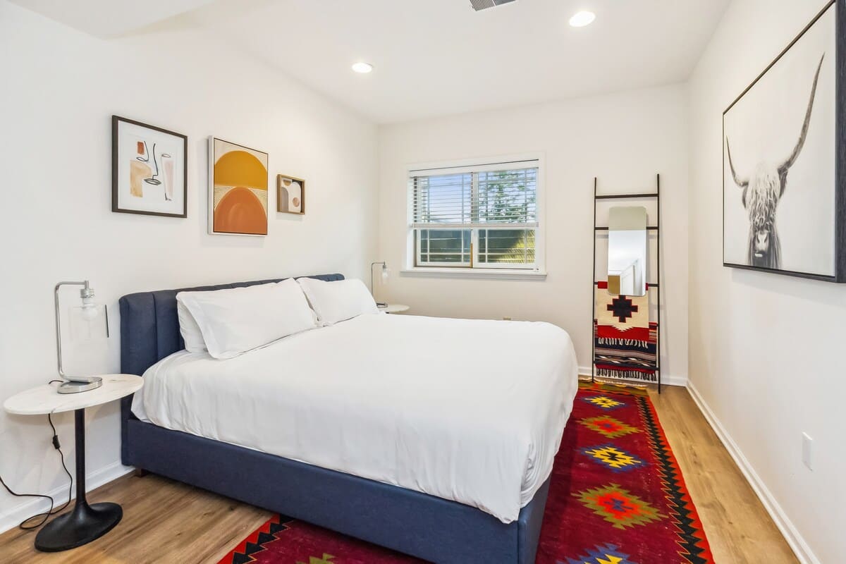 Bedroom 4 is on the lower level & has a king-size bed.